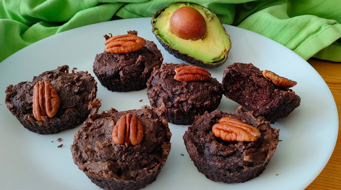 Muffins chocolat et noix de pécan à base d'avocat